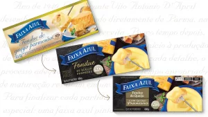 M Design de Embalagens de Fondue Vigor Faixa Azul