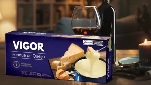 M Design de Embalagens de Fondue Vigor Faixa Azul